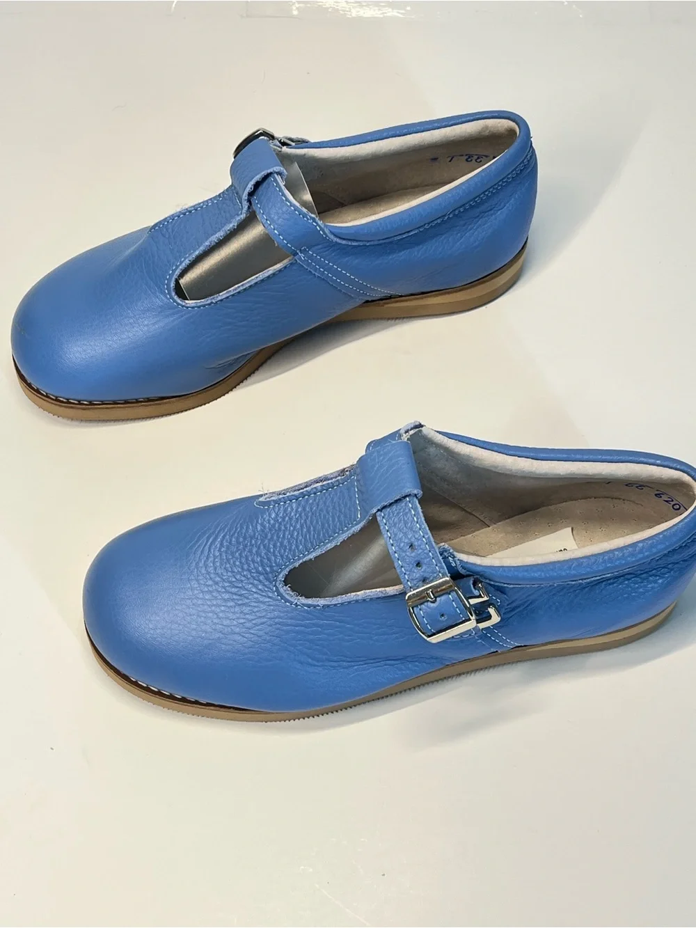 Mon Petit Blue Leather Mary Jane Shoes | Orthopedic Comfort | EU 33 (US Kids 1)